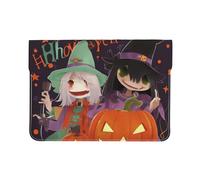 13-inch Leather Laptop Sleeve, Happy Halloween Print Slim Shockproof Insertion Design Laptop Case for Office, School, Travel