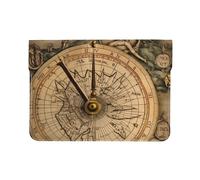 13-inch Leather Laptop Sleeve, Law of the Compass Navigation Print Slim Shockproof Insertion Design Laptop Case for Office, School, Travel