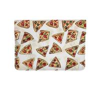 13-inch Leather Laptop Sleeve, Pizza Pattern Print Slim Shockproof Insertion Design Laptop Case for Office, School, Travel