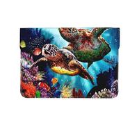 13-inch Leather Laptop Sleeve, Sea Turtles Diamond Painting Print Slim Shockproof Insertion Design Laptop Case for Office, School, Travel