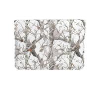 13-inch Leather Laptop Sleeve, White Tree Camouflage Print Slim Shockproof Insertion Design Laptop Case for Office, School, Travel