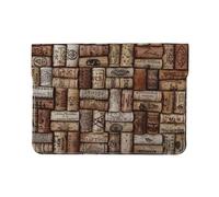 13-inch Leather Laptop Sleeve, Wine cork Print Slim Shockproof Insertion Design Laptop Case for Office, School, Travel