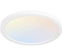 13 Inch LED Round Flat Panel Light, 24W 2400lm 3000K/4000K/5000K CCT Selectable, Dimmable Edge-Lit Flush Mount Ceiling Light Fixture for Kitchen, Bedroom, Laundry and Closet Room