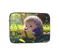13 inch Portable Laptop Bag - Little hedgehog reading Printed Shockproof Laptop Inner Pocket for Business, Travel, School, Office