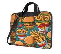 13 inch Portable Laptop Bag Shockproof Light Laptop Case Inner Storage Pockets with Exquisite cute burger fries Print
