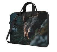 13 inch Portable Laptop Bag Shockproof Light Laptop Case Inner Storage Pockets with Exquisite Echo Grizz Print