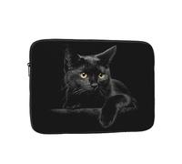 13 inch Portable Laptop Case, Staring Black Cat Laptop Bag for Tablets and Laptops