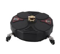 13 Inch Pressure Washer Surface Cleaner with 4 Wheels Stainless Steel Brass ABS Quick Plug High Pressure Washer Surface Cleaner Attachment 2500PSI 1/4 Inch