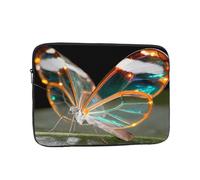 13 Inch Shockproof Laptop Bag, Full Width Transparent Butterfly Print Handbag Suitable For Business And Daily Use