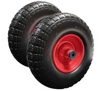 13" Inch Solid Puncture Proof Tyre 4.00-6 PU Foam Filled Wheel for Sack Truck Hand Cart Trolley 1 inch Bore 13x4 Metal Centre Wheelbarrow Wheel - Pair of Wheels