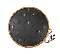13 Inch Steel Tongue Drum, 15 Notes F Key Steel Ethereal Handpan Drum for Adults with Complete Accessories & Storage Bag, Percussion Instrument for Musical Education Meditation-Black