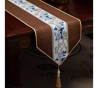 13 Inch Wide Silm Table Runner, Tablerunner for Dining Table Blue Beige Brown Gray Red White Yellow, Farmhouse Table Mats Waterproof(Deep Brown,13 x 110 in(33x280cm))