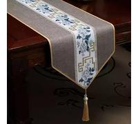 13 Inch Wide Silm Table Runner, Tablerunner for Dining Table Blue Beige Brown Gray Red White Yellow, Farmhouse Table Mats Waterproof(Gray,13 x 71 in(33x180cm))