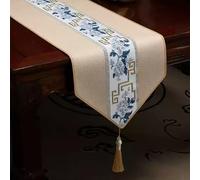 13 Inch Wide Silm Table Runner, Tablerunner for Dining Table Blue Beige Brown Gray Red White Yellow, Farmhouse Table Mats Waterproof(White,13 x 118 in(33x300cm))