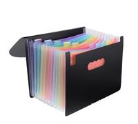 13-Layer Expanding File Folder for Desk Organization, Black | Plastic Build, Tabbed Indexing, Flexible Flap and Cord Closure, for School Desks, Accounts, Warranties