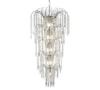 13 Lights 5 Tier Polished Chrome Traditional Crystal Chandelier Ceiling Light
