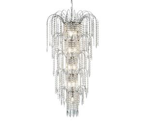 13 Lights 5 Tier Polished Chrome Traditional Crystal Chandelier Ceiling Light