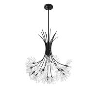 13 Lights Modern Crystal Chandelier Dandelion Led Chandelier Black Firework Light Fixture for Living Room Dining Room Entryway Hallway Restaurant