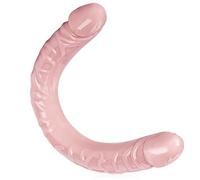 13" Lover Real Double Ended Dildo Imitation Jelly Double Dongs Dildo Penis Cock Anal Butt Plug Massager G-Spot Stimulation Orgasmic Adult Sex Toys for Women Men BBC Gay Dildos (Flesh 13 in)