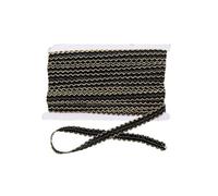 13 Meters Black Trim for Sewing 15MM Metallic Braid Trim Wavy Lace Trims Ribbon for Sewing/Craft/Upholstery Decor