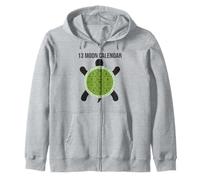13 Moon Turtle Lunar Calendar Nature Design Shell Zip Hoodie