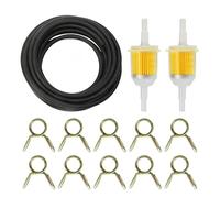 13 Motorcycle Inline Fuel Filter Kit, 2 x 6mm/8mm Diesel Petrol Filter, 2m Fuel Line & 10 Hose Clamps for Motorcycles & Lawn Mowers