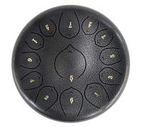 13 Notes 12 Inch Steel Tongue Drum, C Key Chakra Drum, For Camping, Yoga, Meditation, Music Therapy, Padded Travel Bag, Mallets, Tonic Sticker (Color : Silver)