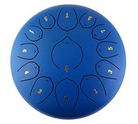 13 Notes 12 Inch Steel Tongue Drum, C Key Chakra Drum, For Camping, Yoga, Meditation, Music Therapy, Padded Travel Bag, Mallets, Tonic Sticker (Color : Blue)