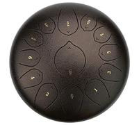 13 Notes 12 Inch Steel Tongue Drum, C Key Chakra Drum, For Camping, Yoga, Meditation, Music Therapy, Padded Travel Bag, Mallets, Tonic Sticker (Color : Brown)