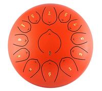 13 Notes 12 Inch Steel Tongue Drum, C Key Chakra Drum, For Camping, Yoga, Meditation, Music Therapy, Padded Travel Bag, Mallets, Tonic Sticker (Color : Orange)