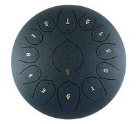 13 Notes 12 Inch Steel Tongue Drum, C Key Chakra Drum, For Camping, Yoga, Meditation, Music Therapy, Padded Travel Bag, Mallets, Tonic Sticker (Color : Gray)