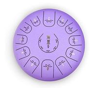 13 Notes 12 Inches Steel Tongue Drum, C Key Percussion Steel Drum Kit Lotus Hand Pan Drum Percussion Instruments with Bag, Mallets, Mallet Bracket for Camping Meditation or Yoga (Color : E)