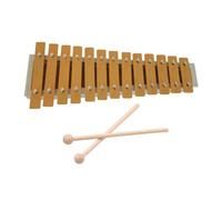 13 Notes Glockenspiel Classic Wood Color Xylophone Metal Keys Percussion Rhythm Handheld Musical Instrument for Beginners Students Box Design Non-Slip Bottom