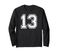 13 Number Thirteen Team Sports Graphic Matching Varsity Long Sleeve T-Shirt
