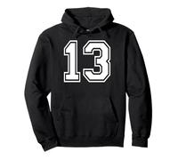 13 Number Thirteen Team Sports Graphic Matching Varsity Pullover Hoodie