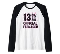 13 Official Teenager 13th Birthday Goth Bunny Anime Girl Raglan Baseball Tee