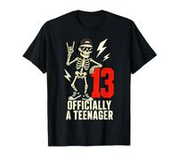 13 Officially A Teenager 13th Birthday Skeleton Funny T-Shirt