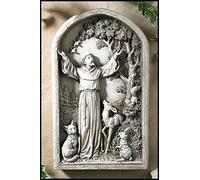 13" Outdoor Garden Figures Saint St. Francis Plaque Statue Milagros Avalon Gallery Collection