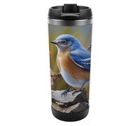 13 Oz Eastern Bluebird Travel Cup Insulated Stainless Steel Mug Reusable Iced Coffee Cup Custom Mug Cup Insulated Travel Mug for Most Cup Holder