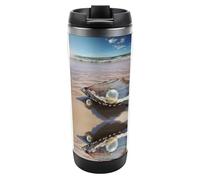 13 Oz Ocean Beach Mussel Pearl Travel Cup Insulated Stainless Steel Mug Reusable Iced Coffee Cup Custom Mug Cup Insulated Travel Mug for Most Cup Holder