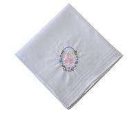 13 Pack Bakers Dozen Womens/Ladies White Handkerchiefs With Initial Embroidery, 100% Cotton, Letter A
