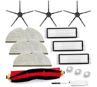 13 Pack Replacement Parts Compatible for Roborock S6 Pure S6 E4 S4 Max S6 MaxV S5 S5 Max S4 E2 E3 E5 E20 E25 E35 Xiaomi Mijia Robot 1 Main Brush 3 Filter 3 Side Brush 3 Mop Cloth 3 Water Tank Filter