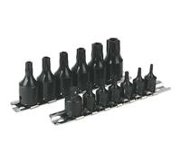 13 PACK TRX Star SECURITY Socket Bit Set - 1/4" & 3/8" Square Drive BLACK OXIDE Loops Black One Size