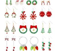 13 Pairs Christmas Earrings for Women, Christmas Dangle Drop Earrings Christmas Earrings Set for Christmas Holiday Jewelry Gifts