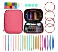 13 Pairs Circular Knitting Needle Set with 100 PCS Stitch Markers for Women, DIY Knitting Kit with Case and Accessories Birthday Valentines Day Gifts for Friends