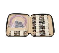 13 Pairs Detachable Circular Knitting Needles Set, Aluminum Circular Needle Set with Printed Design, Multi - Size Interchangeable Needles with Cables and PU Storage Bag for Home