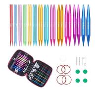 13 Pairs Interchangeable Circular Knitting Needle Set - Metal Short Circular Knitting Needle Set for Crochet Craft, Round Knitting Needles Kit, Knitting Needles for DIY Sewing & Handcraft Projects
