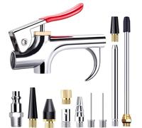 13 Pcs 2-Way Connection Air Nozzle Blow Gun Set, Air Nozzle Kit with 1/4 in Standard Quick Fitting and 8 Air Nozzles, Air Compressor Accessories for Air Inflation and Dedusting