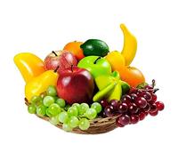 13 Pcs Artificial Fruits, Fake Fruits Decoration Home Realistic Faux Fruits for Centerpieces Simulation Fruit Party Decoration Artificial Apples Oranges Fake Grapes