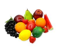13 Pcs Artificial Fruits Set, Lifelike Realistic Fake Fruit Home Decoration, Faux Fruit Decor for Dining Table, Photography Props Fruit Oranges, Limes, Grapes, Pear
